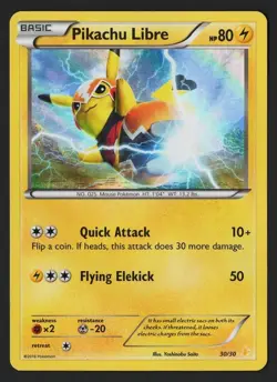 Pikachu Libre Holo 30/30 XY Trainer Kit 2016 - Pokemon TCG - Image 1
