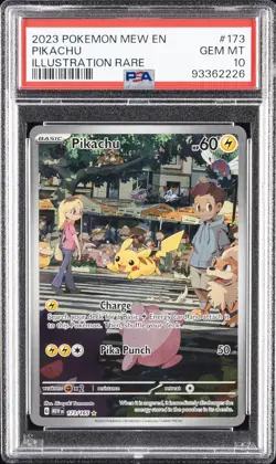 2023 POKEMON MEW EN-151 ILLUSTRATION RARE #173 PIKACHU PSA 10 - Image 1