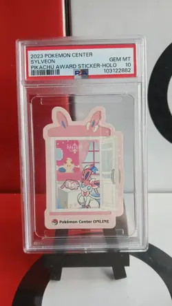 Sylveon Holo Japanese Pokemon Center Pikachu Award Sticker PSA 10 - Image 1