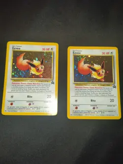 Selling Pair !!! Eevee Promo Black Star #11 Holo Card WOTC Slightly Played - Image 1
