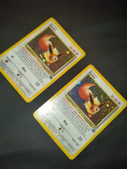 Selling Pair !!! Eevee Promo Black Star #11 Holo Card WOTC Slightly Played - Image 2
