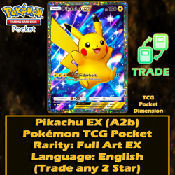 Pikachu (A2b) EX Full Art Card POKEMON TCG POCKET TRADE - Image 1