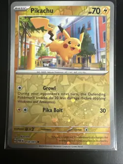 Pokemon Pikachu Reverse Holo Card 018/091 Paldean Fates SV TCG Lightning Pack - Image 1