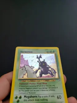 Pokemon TCG Holo Rare Heracross Card 6/111 Neo Genesis Set - NM - Clean Holo - Image 3