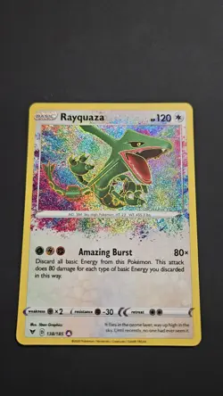Pokemon TCG Vivid Voltage Rayquaza Holo Card 138/185 Amazing Rare - Image 1