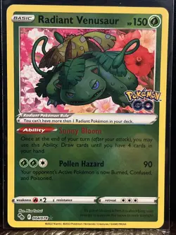 Pokemon TCG Radiant Venusaur Holo Card Pokemon Go 004/078 - Image 1