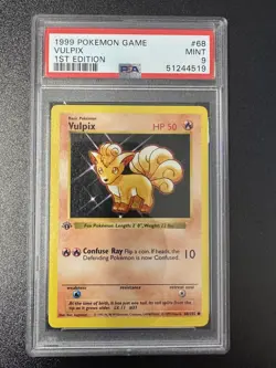 1999 Pokemon Game Vulpix #68 1ST Edition Shadowless PSA 9 - Image 1