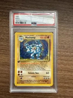 1999 Pokemon Base Set Holo 1st Edition Machamp 8/102 PSA 3 - Image 1