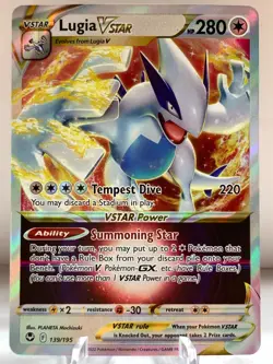 Pokemon Lugia VSTAR 139/195 Silver Tempest Sword & Shield ULTRA RARE - Image 2