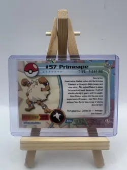Primeape #57 Topps TV Animation Edition Blue Logo Non Holo Pokemon Card - LP - Image 2