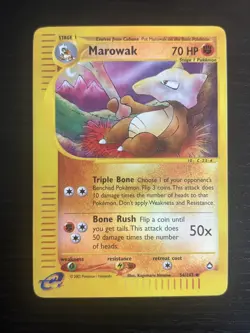 2002 Pokemon TCG Marowak - 54/147 Aquapolis Reverse Holo Rare - LP/NM - Image 1