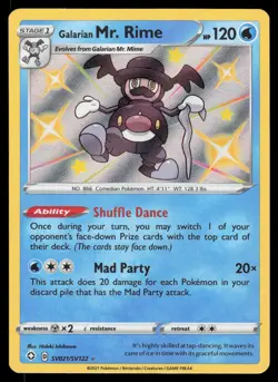 Galarian Mr. Rime SV021/SV122 Shiny Holo Rare Pokemon Shining Fates LP - Image 1