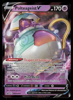 Polteageist V SWSH021 Ultra Rare Pokemon Black Star Promo LP - Image 1