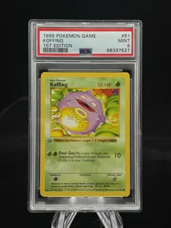 Koffing #51 1st Edition Base Set 1999 Pokemon Game PSA 9 Grey Stamp 🍃 - Image 1