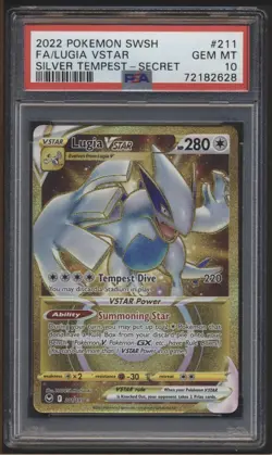 Pokemon Lugia VSTAR Gold Secret Silver Tempest 211/195 PSA 10 GEM MINT - Image 1