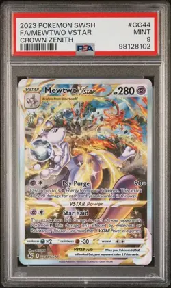 Pokemon Mewtwo VSTAR Crown Zenith Galarian Gallery Full Art #GG44 PSA 9 Mint - Image 1