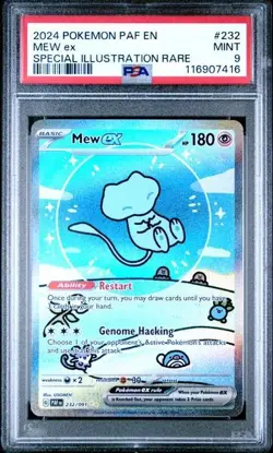 2024 POKEMON PAF EN-PALDEAN FATES SPECIAL ILLUSTRATION #232 BUBBLE MEW EX PSA 9 - Image 1