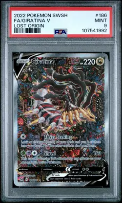 Pokemon Giratina V Alt Full Art 186/196 Lost Origin SIR #186 MINT PSA 9 CLEAN - Image 1
