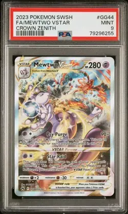 2023 Pokemon Crown Zenith Mewtwo VSTAR #GG44/GG70 PSA 9 - Image 1