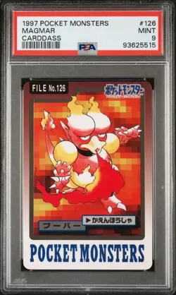 Pokemon 1997 Bandai Carddass PSA 9 Magmar 126 Mint - Graded - Image 1