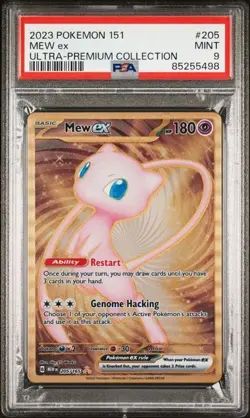 [PSA 9] Mew ex 205/165 SV 151 Ultra-Premium Collection Metal Card 2023 - Image 1