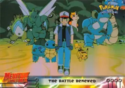 THE BATTLE RENEWED #32 - BLUE Logo NONHOLO MEWTWO SB - TOPPS POKEMON CARD NM/LP - Image 1