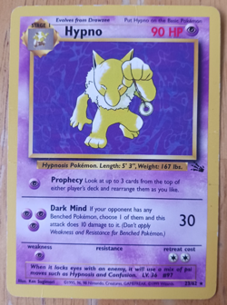Hypno 23/62 Fossil Rare Non-Holo 1999 WOTC Vintage Pokemon TCG Card Unlimited - Image 1