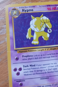 Hypno 23/62 Fossil Rare Non-Holo 1999 WOTC Vintage Pokemon TCG Card Unlimited - Image 2