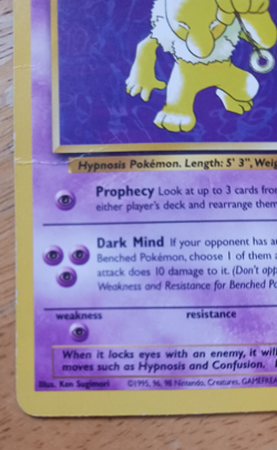 Hypno 23/62 Fossil Rare Non-Holo 1999 WOTC Vintage Pokemon TCG Card Unlimited - Image 5