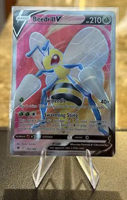 Pokemon TCG Beedrill v Astral Radiance Holo Ultra Rare Card 160/189 NM Condition - Image 1