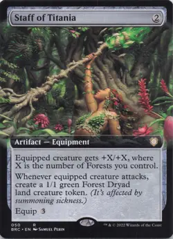 Staff of Titania (Extended Art) Brothers' War Regular Rare #50 NM MTG - Image 1