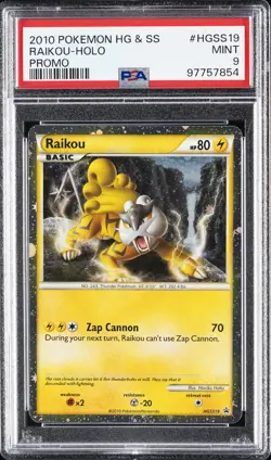 2010 POKEMON HEARTGOLD & SOULSILVER PROMO #HGSS19 RAIKOU-HOLO PSA 9 - Image 1