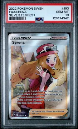 2022 POKEMON SWORD & SHIELD SILVER TEMPEST #193 FULL ART/SERENA PSA 10 - Image 1