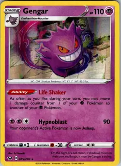 Pokemon | SWSH01: Sword & Shield Base Set | Gengar | 085/202 | Holo | NM - Image 1