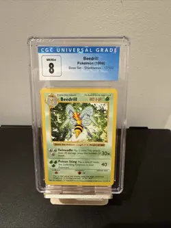 1999 Pokemon Beedrill Base Set 17/102 CGC 8 Shadowless NM/Mint - Image 1