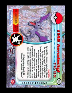 2000 Pokemon AERODACTYL Topps Chrome Series 2 SPECTRA Holo Foil Card #142 - MINT - Image 5