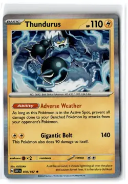 2023 Scarlet & Violet Series - Obsidian Flames Thundurus #70 Rare Holo - Image 1
