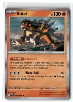 2023 Scarlet & Violet Series - Obsidian Flames Entei #30 Rare Holo - Image 1
