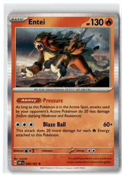 2023 Scarlet & Violet Series - Obsidian Flames Entei #30 Rare Holo - Image 1