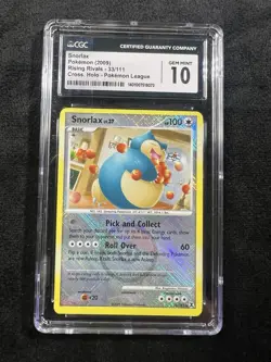 CGC 10 Snorlax Cross Holo Rising Rivals Pokemon League Promo 33/111 - Image 1