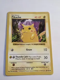 Pikachu Red Cheeks Base Set Shadowless 1999 Pokemon - Image 1