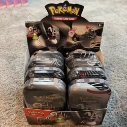 Pokemon TCG: Unova Mini Tin Display Box (8 Tins) - Black Bolt & White Flare ! - Image 1