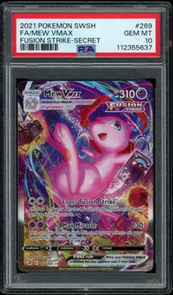 Pokemon Mew VMAX Fusion Strike Secret Rare Full Alt Art #269 PSA 10 Gem Mint - Image 1
