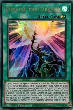 MP21-EN257 PIERCING THE DARKNESS ULTRA RARE 1ST EDITION YuGiOh CARD - Image 1