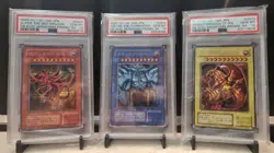 Yugioh PSA 10 Set Gem Mint Slifer #G401, Obelisk #G402 & Ra #G403 2000 Promo - Image 1