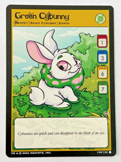 Neopets Trading Card Game - Green Cybunny - 100 / 150 - Near Mint - Image 1