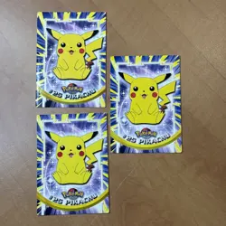 Pokemon Topps Pikachu #25 Black, Blue & Green Logos Non Holo - 3X CARDS - Image 2
