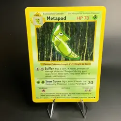 Metapod 054/102 Base Set Shadowless Lightly Played Vintage Pokemon Card WOTC - Image 1