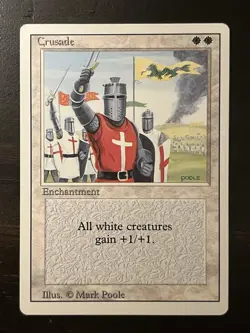 MTG Crusade Revised Edition Regular Rare - BANNED card Heavy Play - Image 1