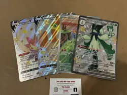 4 Pokemon Pokemon Jumbo V EX Promo Card TCG Shiny Meowscarada Victini Cramorant - Image 1